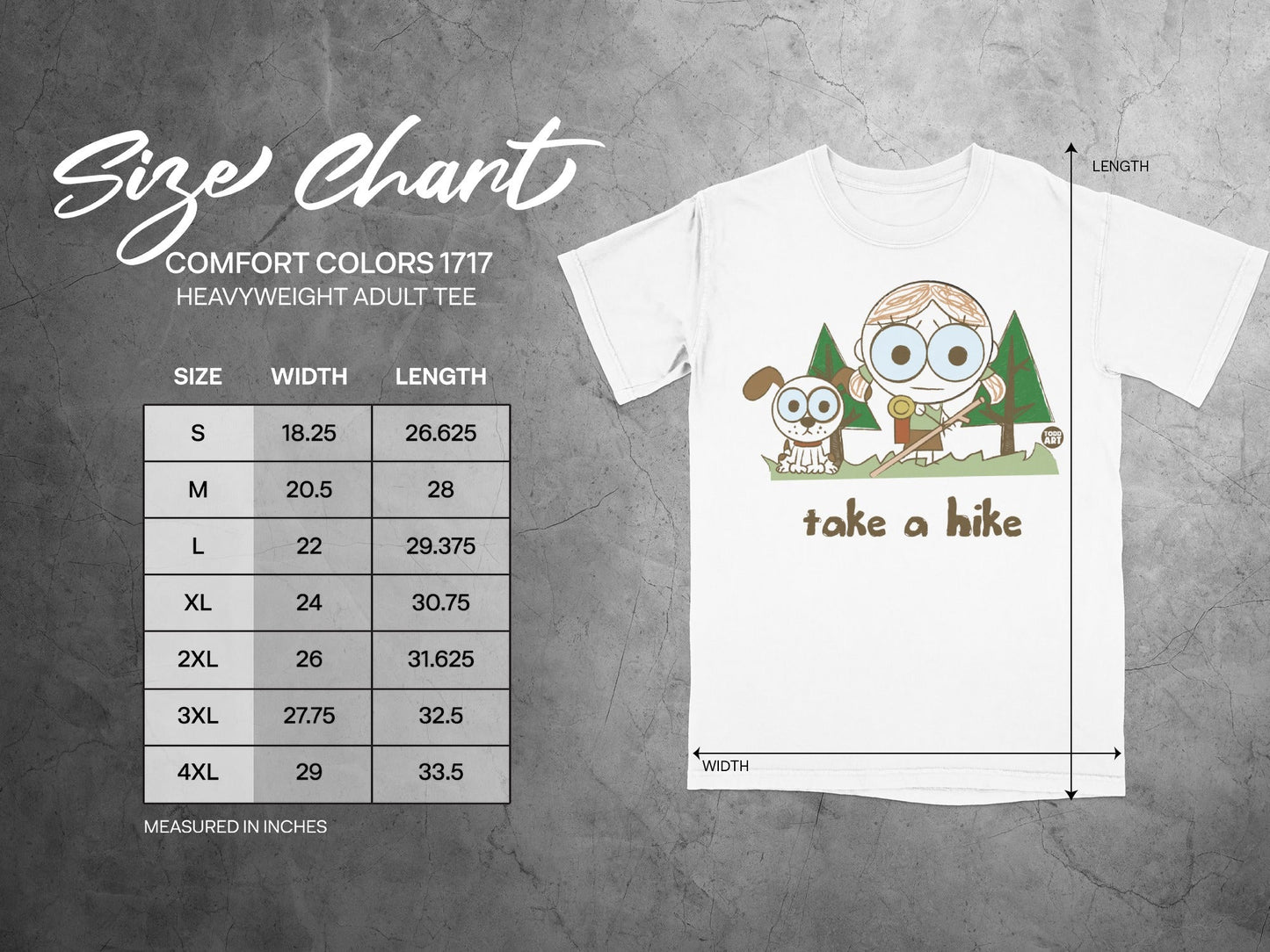 Take a Hike Heavyweight Adult Tee Shirt Fun Print