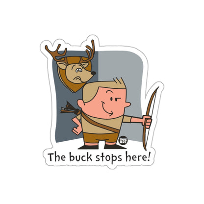 The Buck Stops Here Funny Hunter Archery Sticker