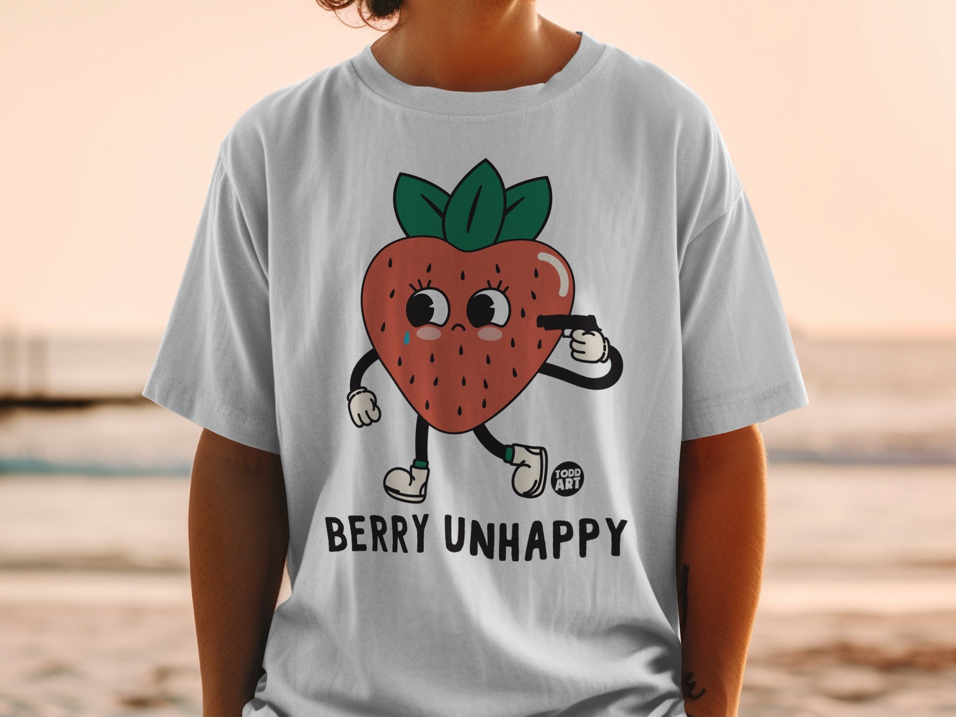 Berry Unhappy Strawberry Gun Design Todd Art product type