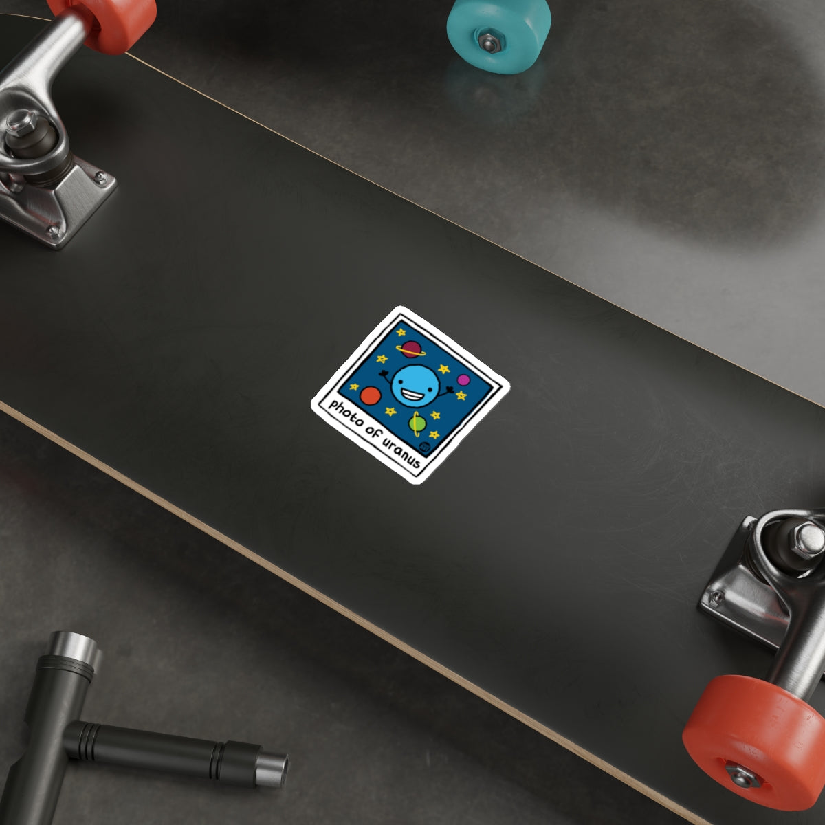 Photo of Uranus with Planets and Stars Design sticker