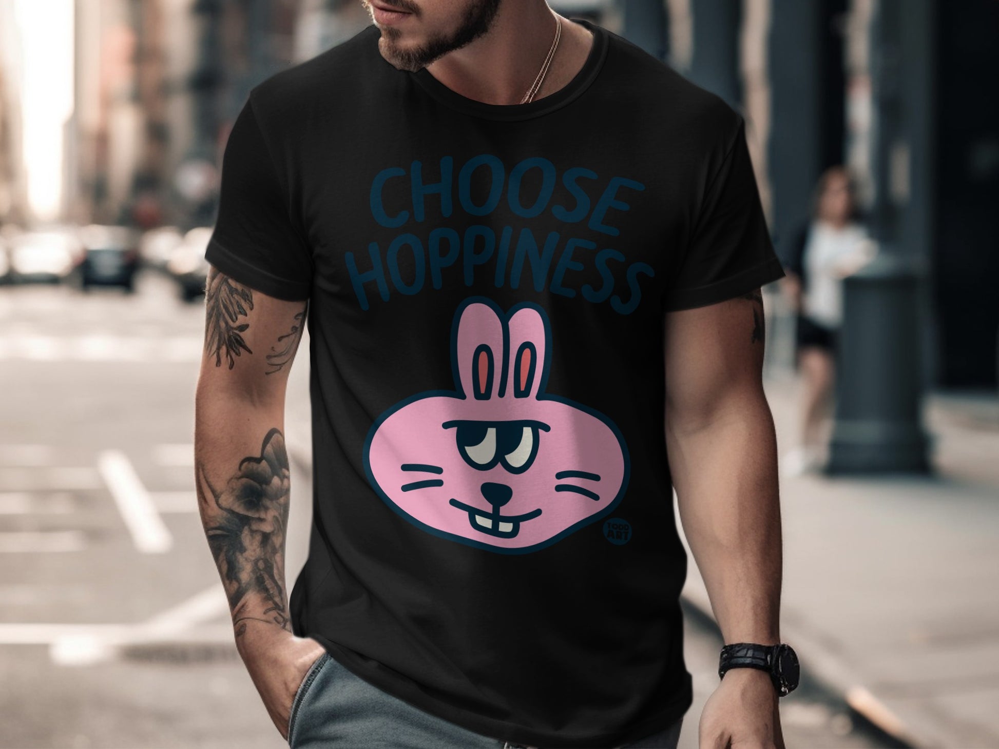 Choose Hoppiness Bunny Graphic T-Shirt