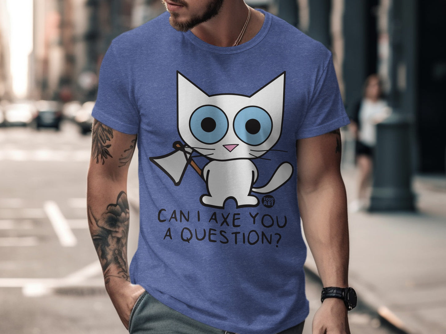 Can I Axe You A Question Cat Graphic T-shirt