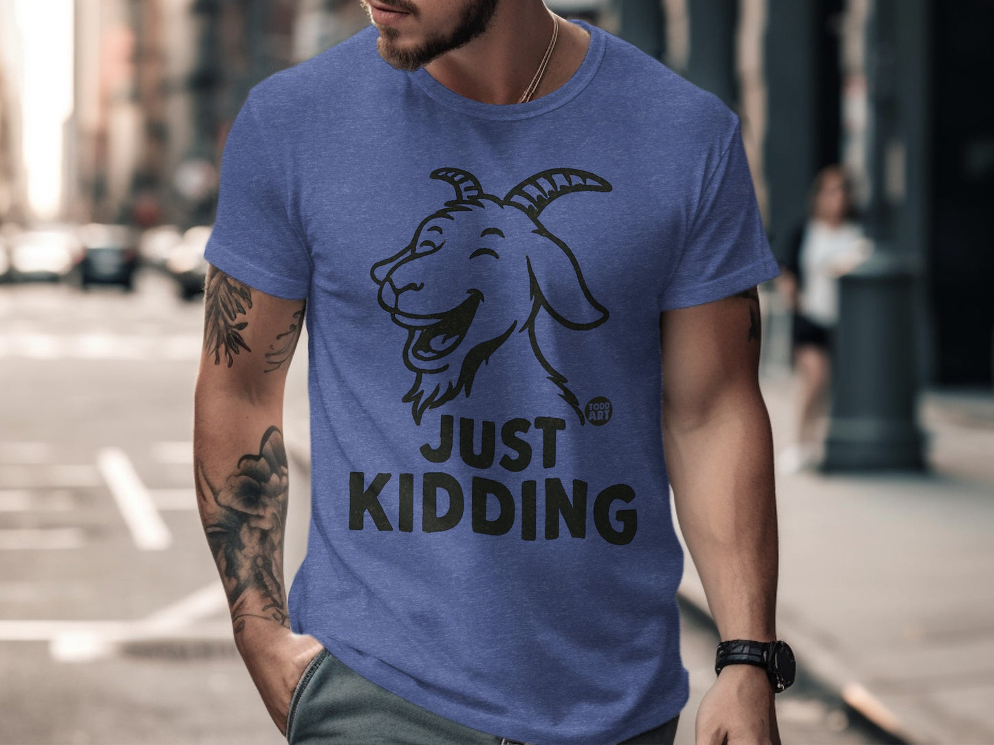 Funny Goat Just Kidding Graphic T-Shirt product