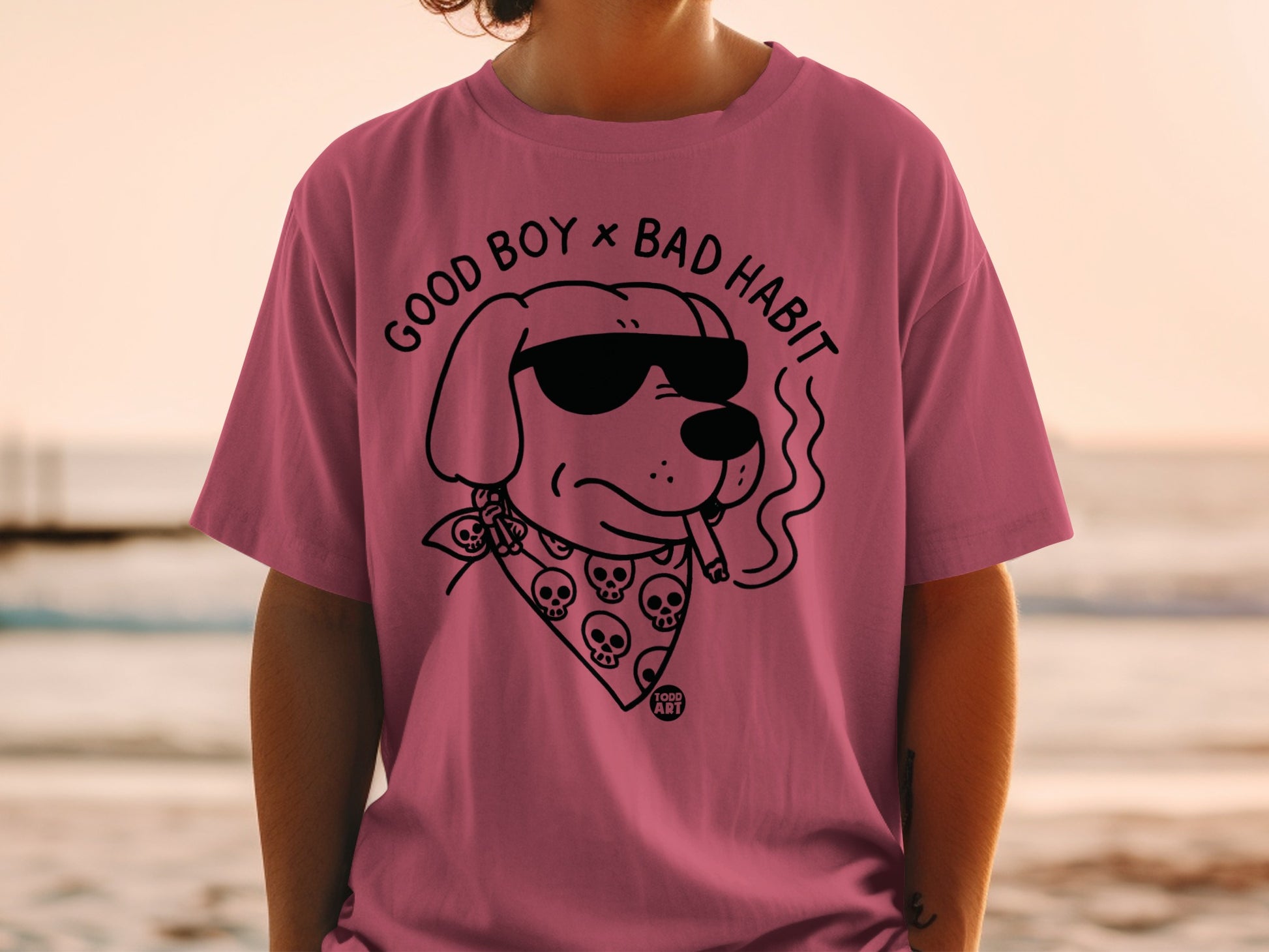 Good Boy X Bad Habit Cool Dog Smoking T-Shirt