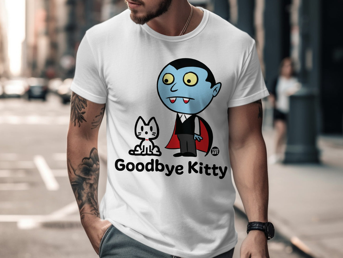 Goodbye Kitty Graphic Print T-Shirt for Everyday Wear