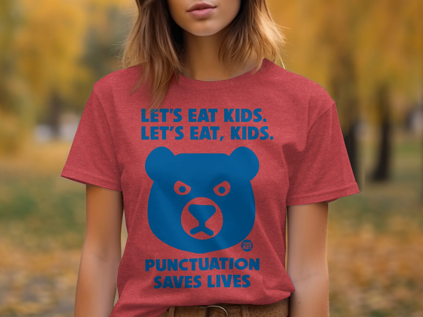 Let's Eat Kids Let's Eat Kids Punctuation Saves Lives Shirt