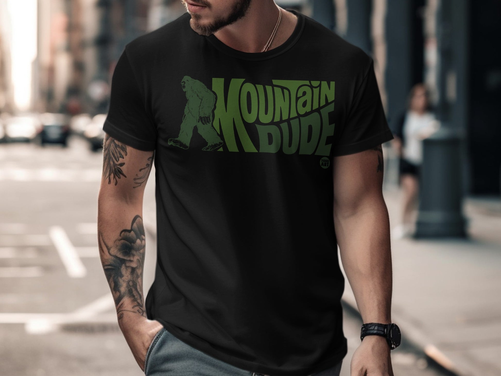 Mountain Dude Bigfoot Graphic Short Sleeve Tee