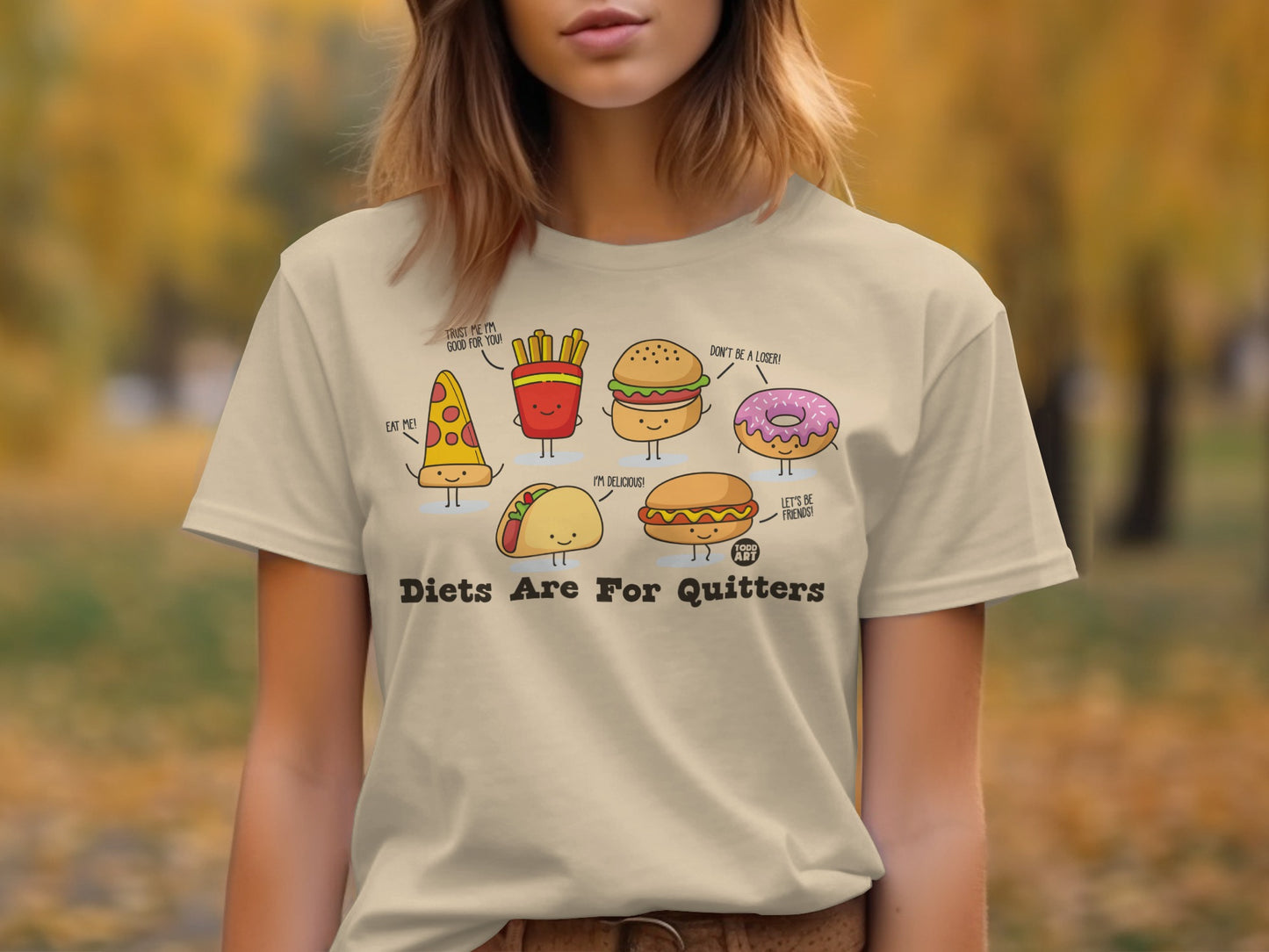 Diets Are For Quitters Funny Graphic T-Shirt