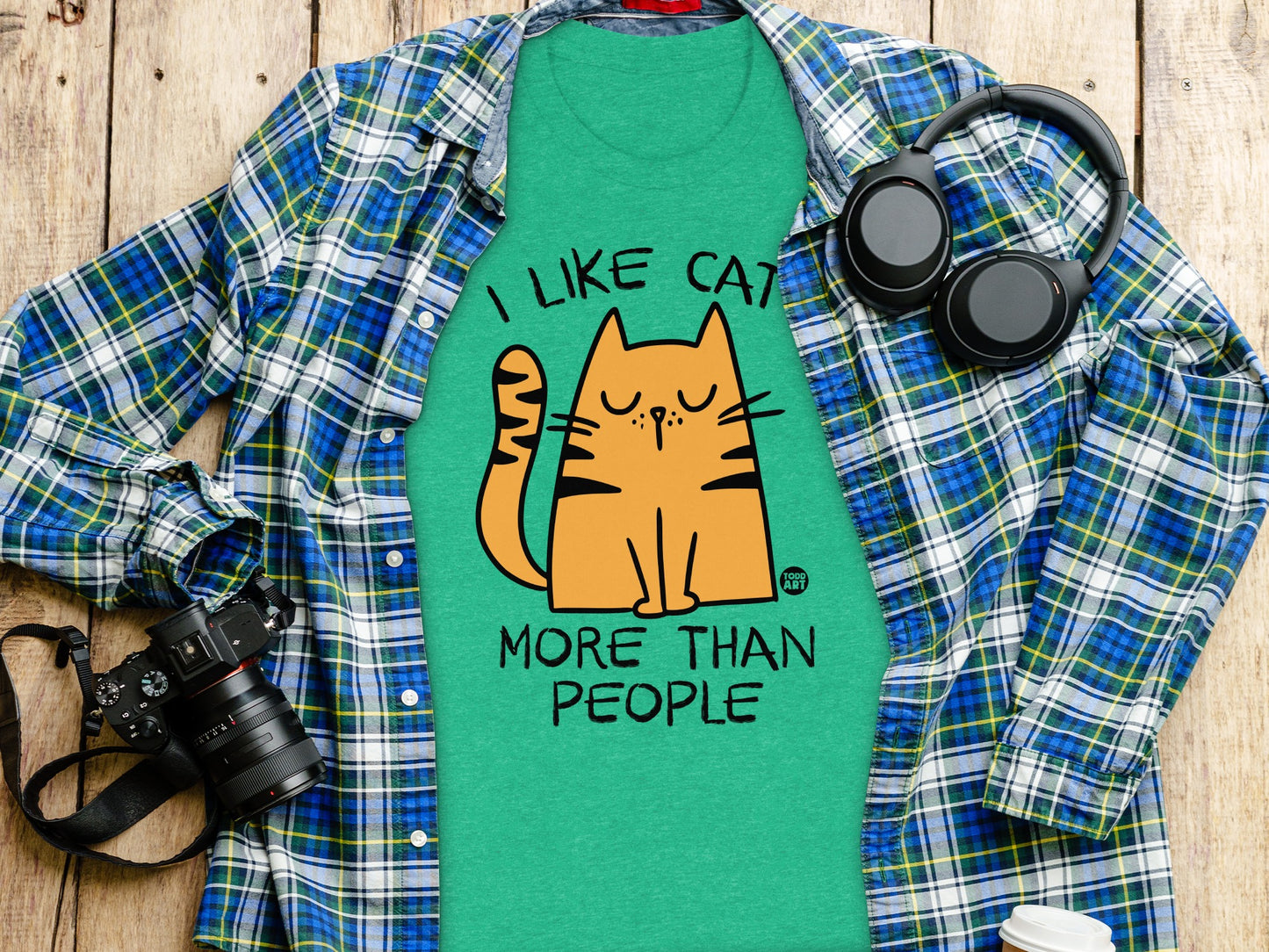 I Like Cats More Than People Graphic Tee Shirt