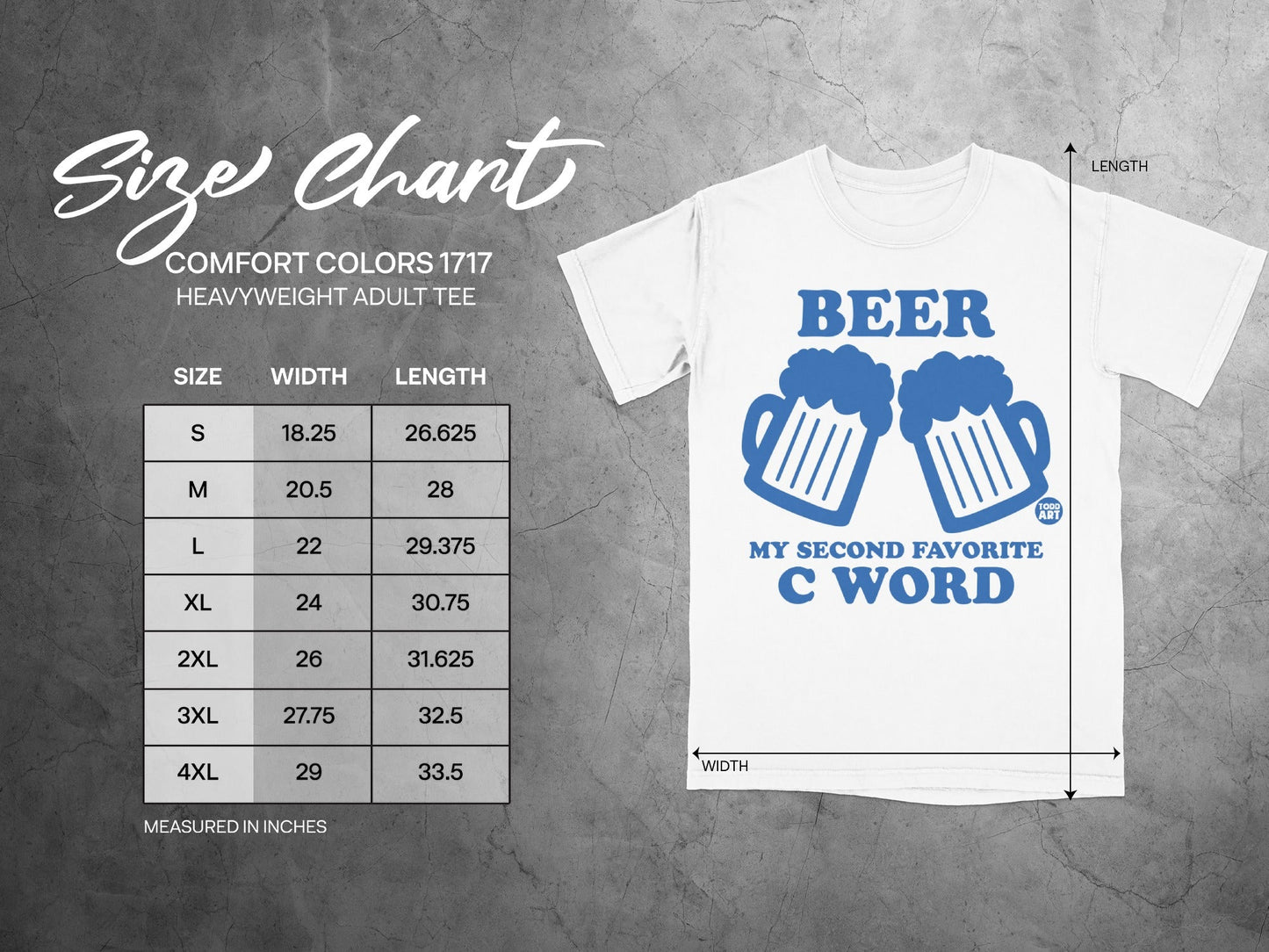 BEER My Second Favorite C Word Funny Adult Tee