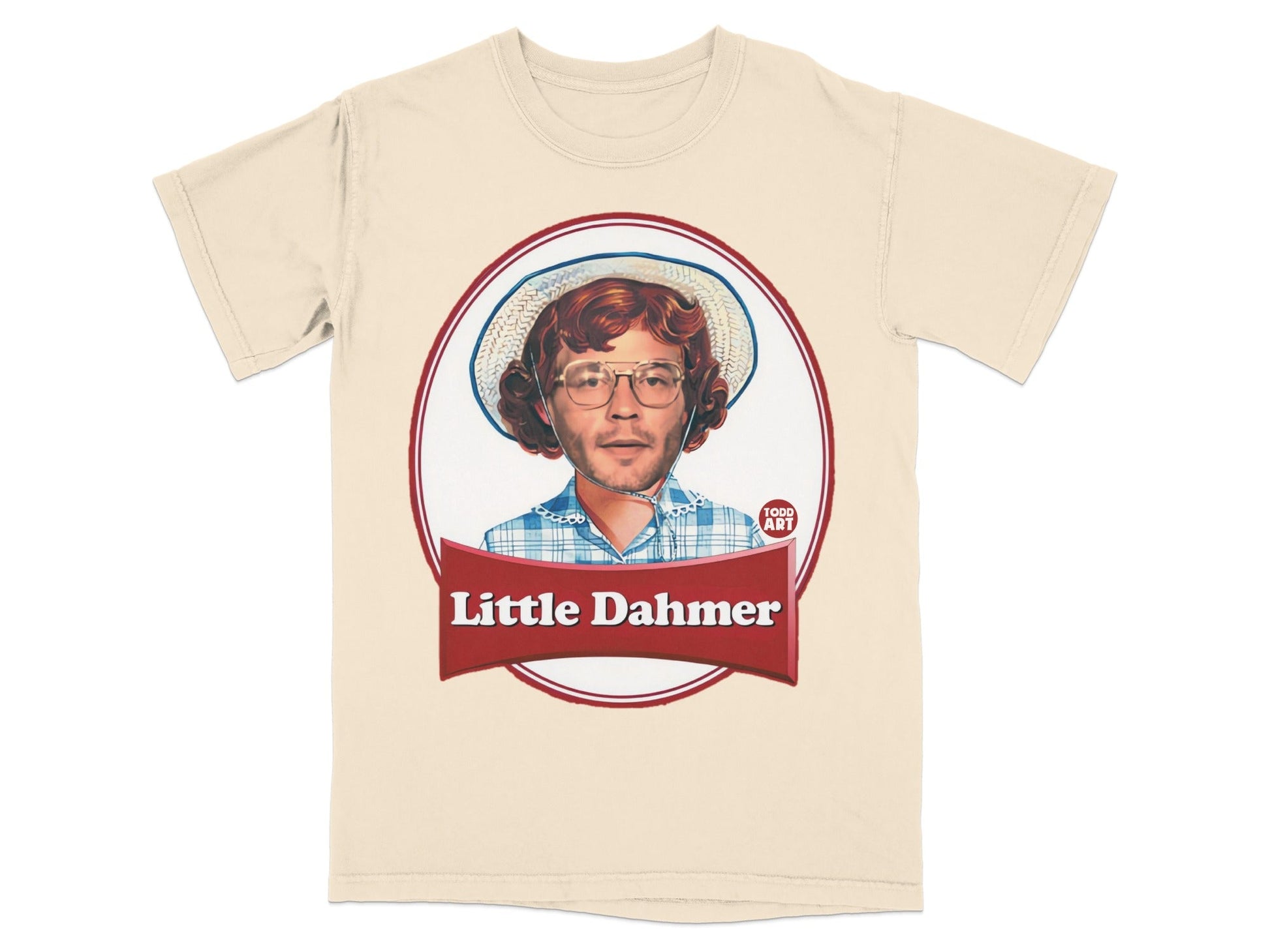 T-shirt featuring Todd Art logo and a sketch of a young man wearing a hat.