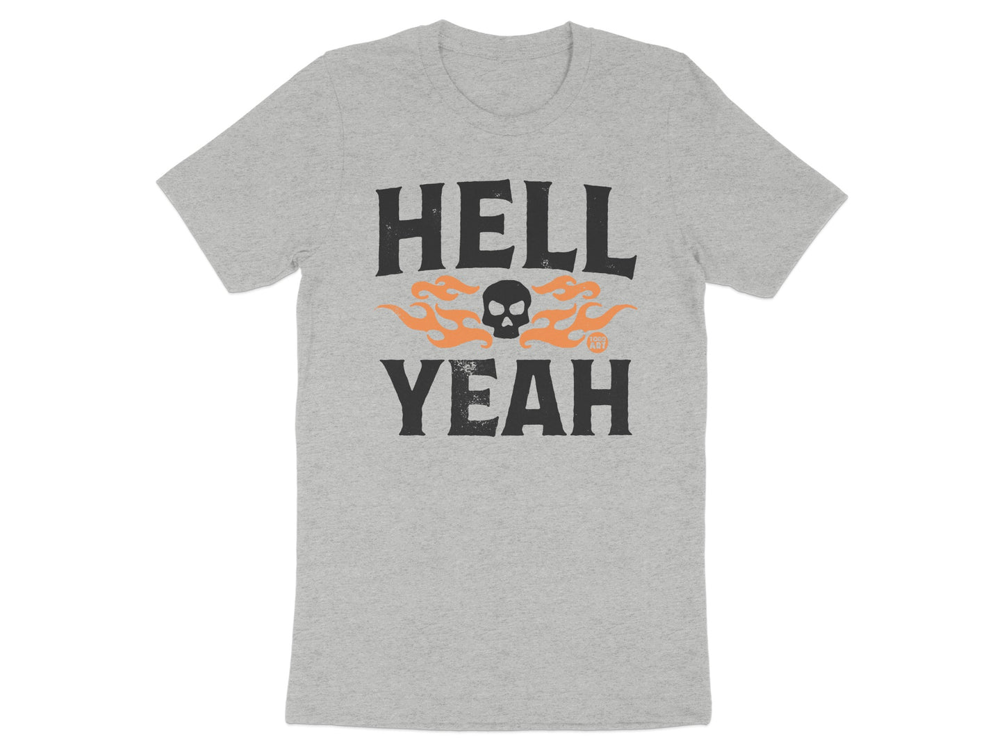 Hell Yeah Skull and Flames Graphic T-Shirt