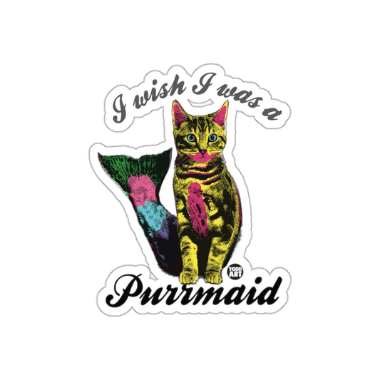 I Wish I Was a Purrmaid Cat Mermaid Sticker