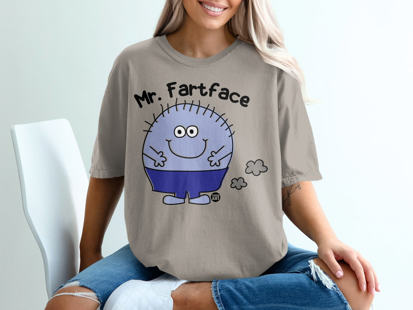Mr. Fartface Cartoon Character T-Shirt