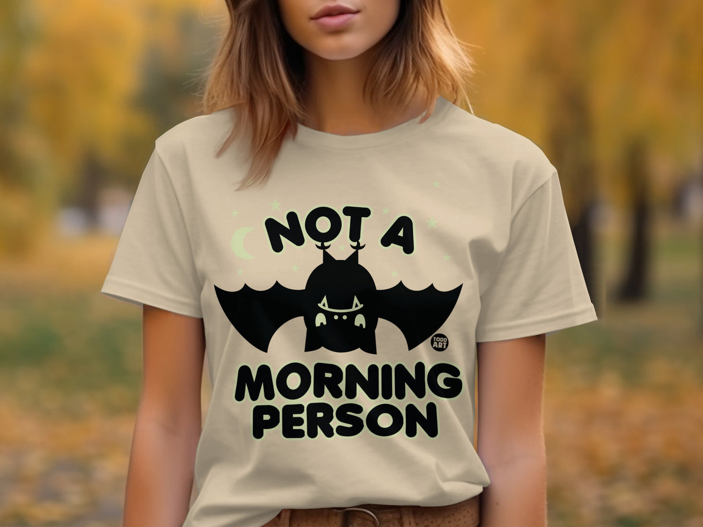 Not A Morning Person Bat Graphic Tee Shirt
