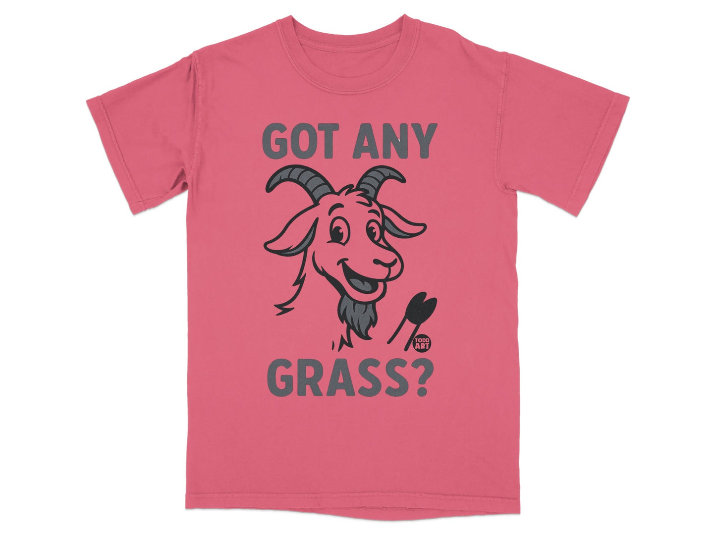 Got Any Grass? Graphic Goat Pink T-shirt