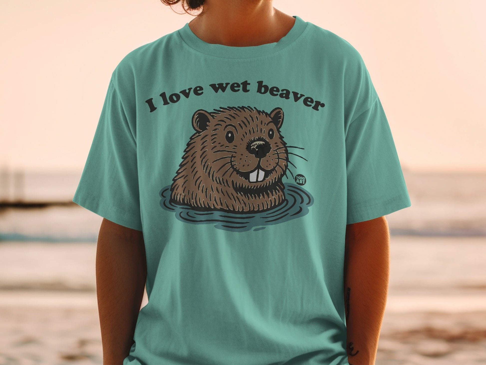 I Love Wet Beaver Graphic T-Shirt Fun Novelty Shirt