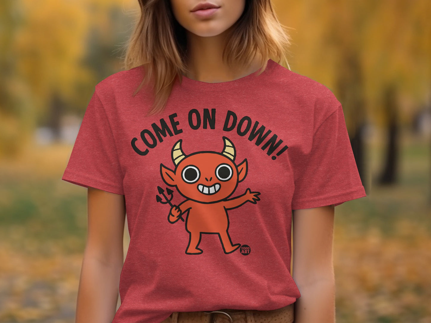Come On Down Cute Devil Character T-Shirt