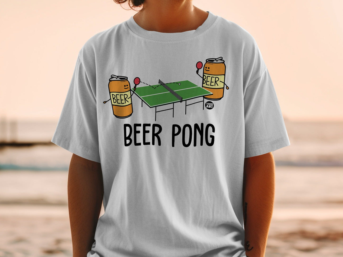 Beer Pong Funny Graphic Tee Shirt for Beverage Lovers