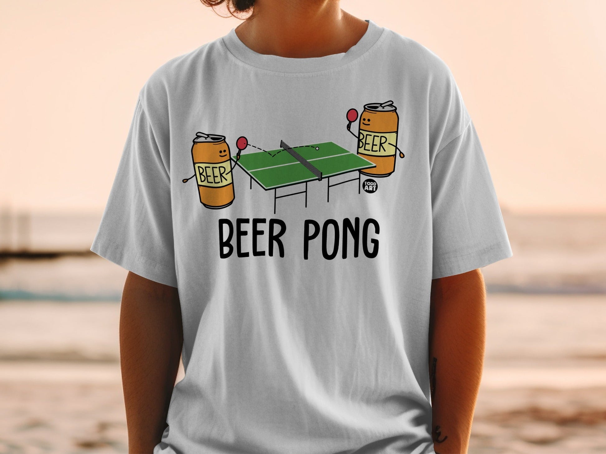 Beer Pong Funny Graphic Tee Shirt for Beverage Lovers