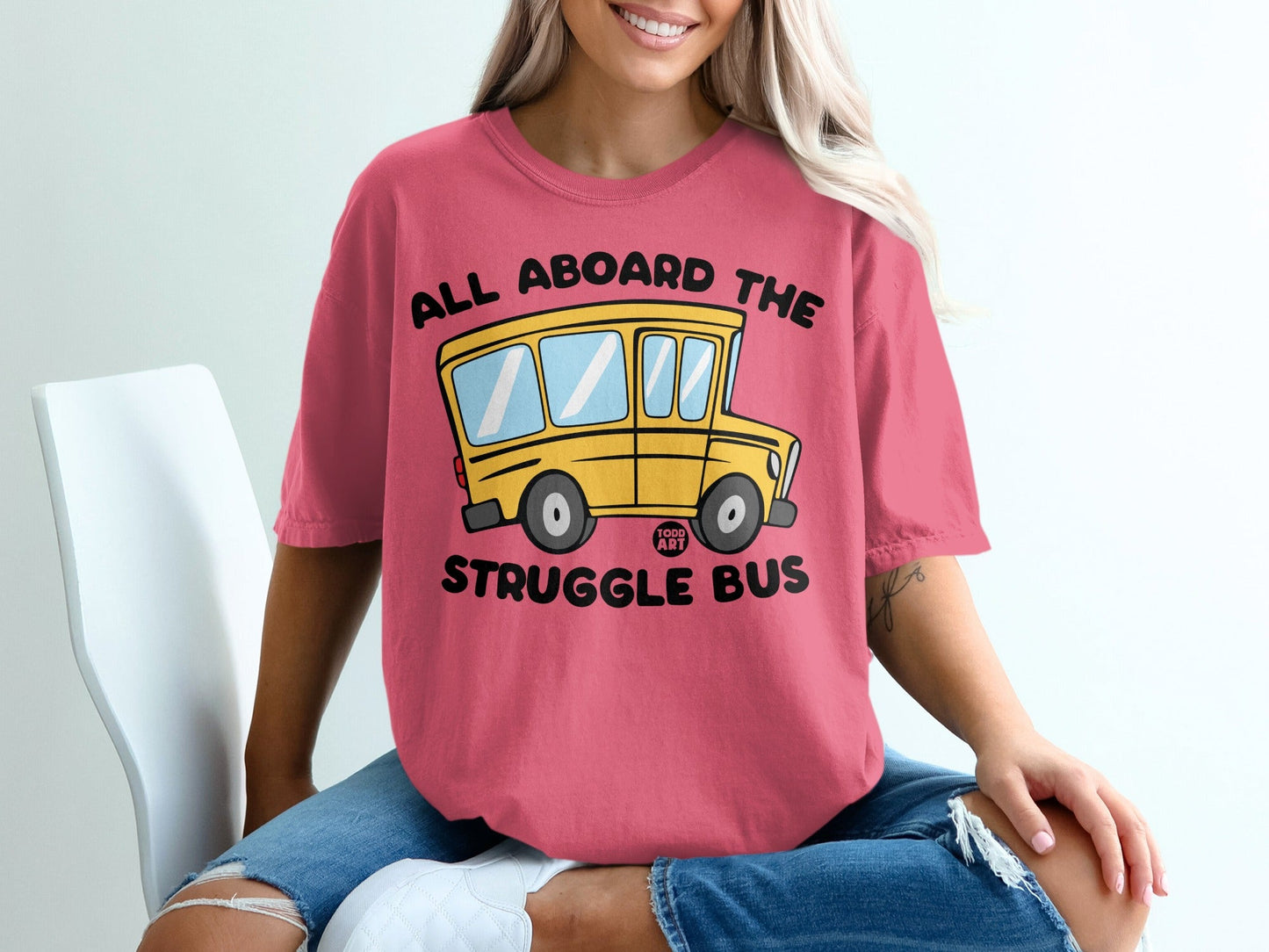 All Aboard the Struggle Bus Graphic Tee Shirt