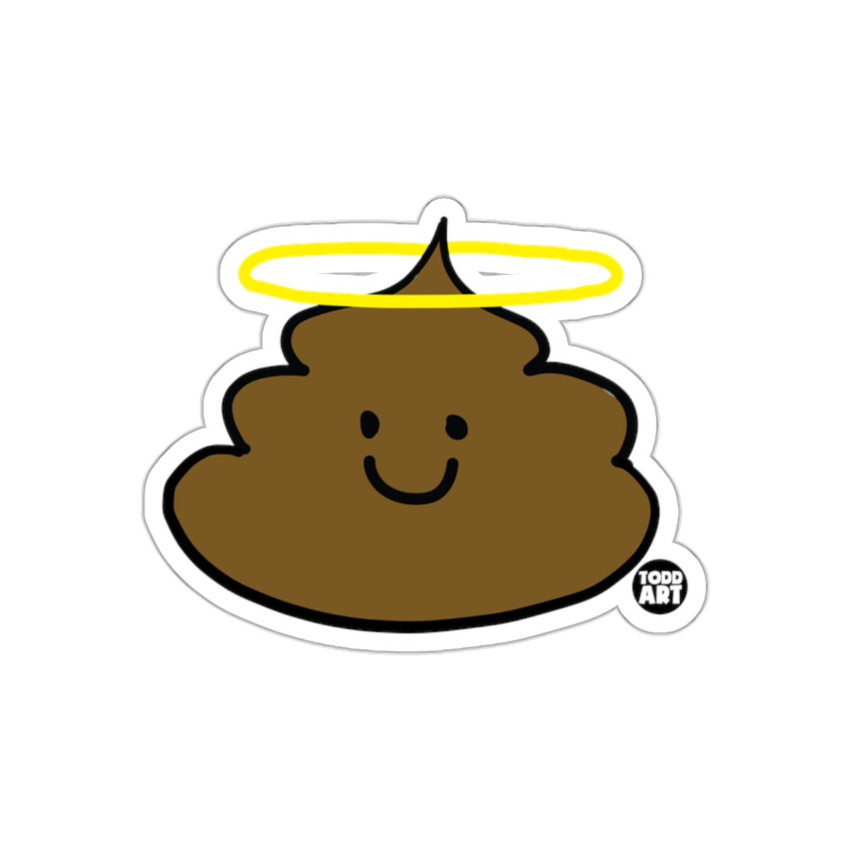 Heavenly Poop With Halo Unique Design Funny sticker