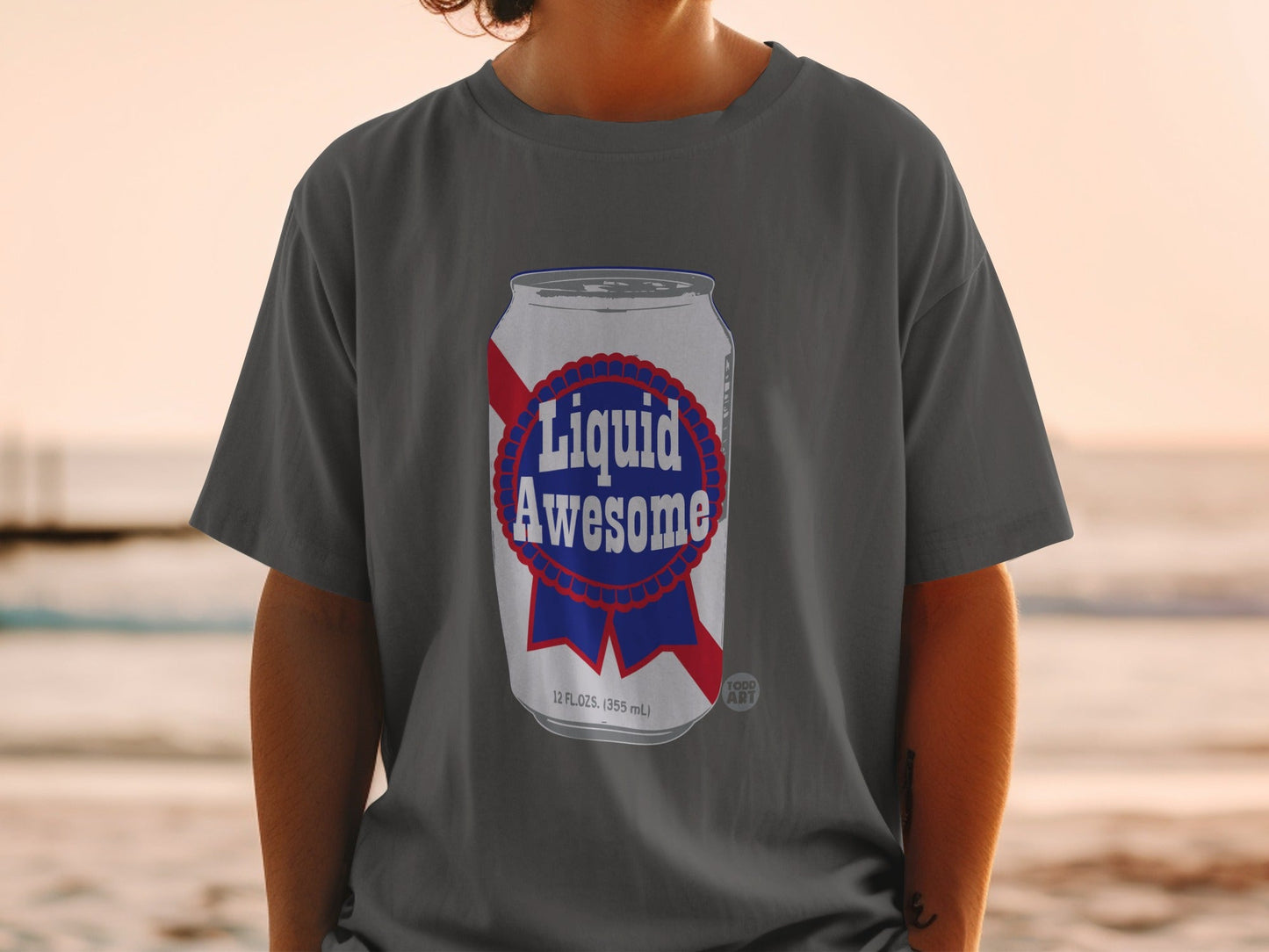 Liquid Awesome Graphic Can Print T-shirt