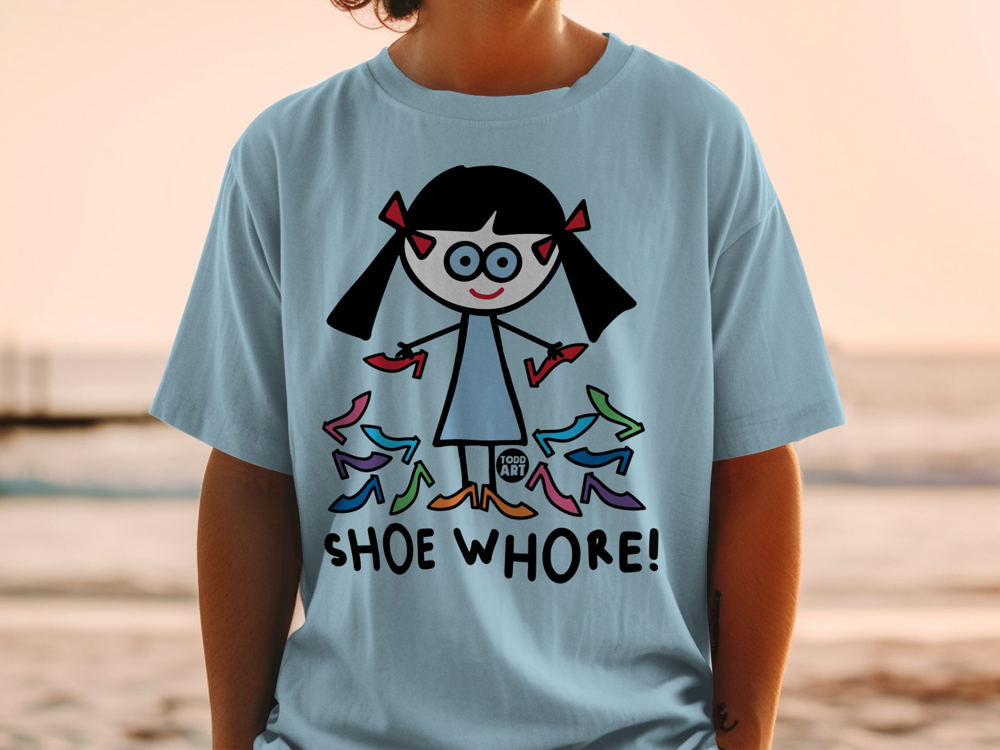 Funny Cartoon Shoe Whore T-Shirt Women's Tee