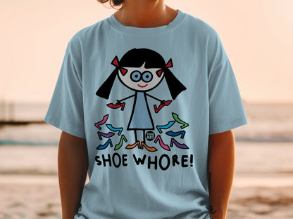 Funny Cartoon Shoe Whore T-Shirt Women's Tee