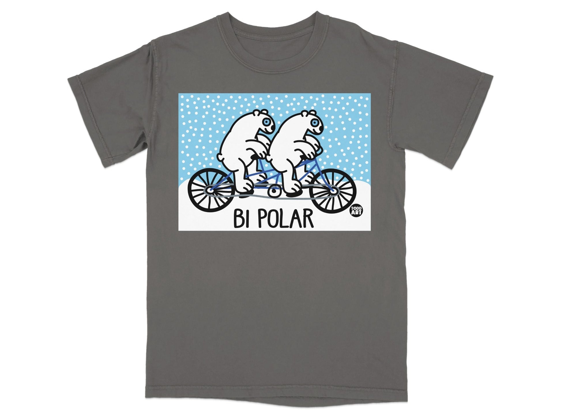 Polar Bears Riding Bicycle Graphic T-shirt