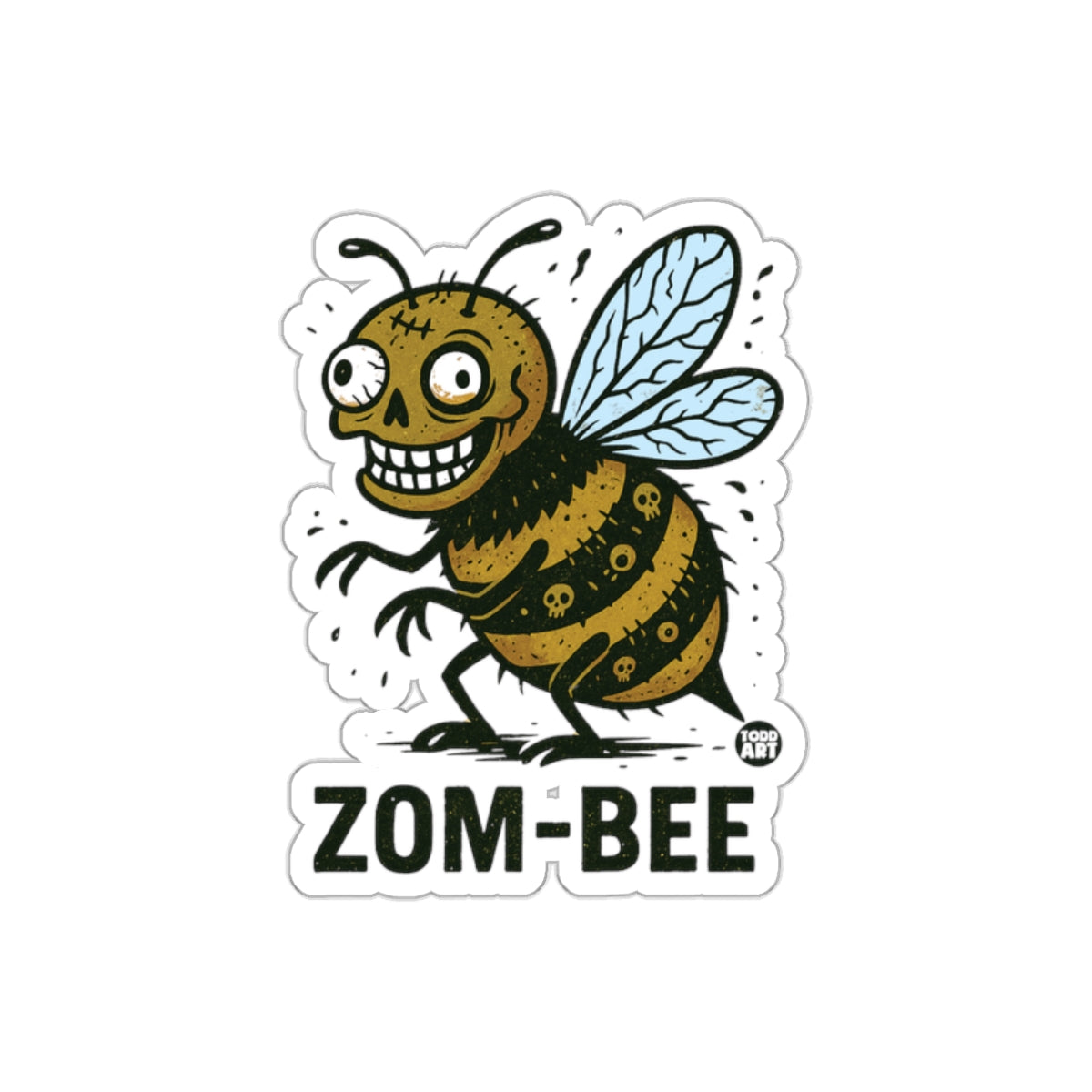 Zom-Bee Hilarious Cartoon Sticker Design for Fun