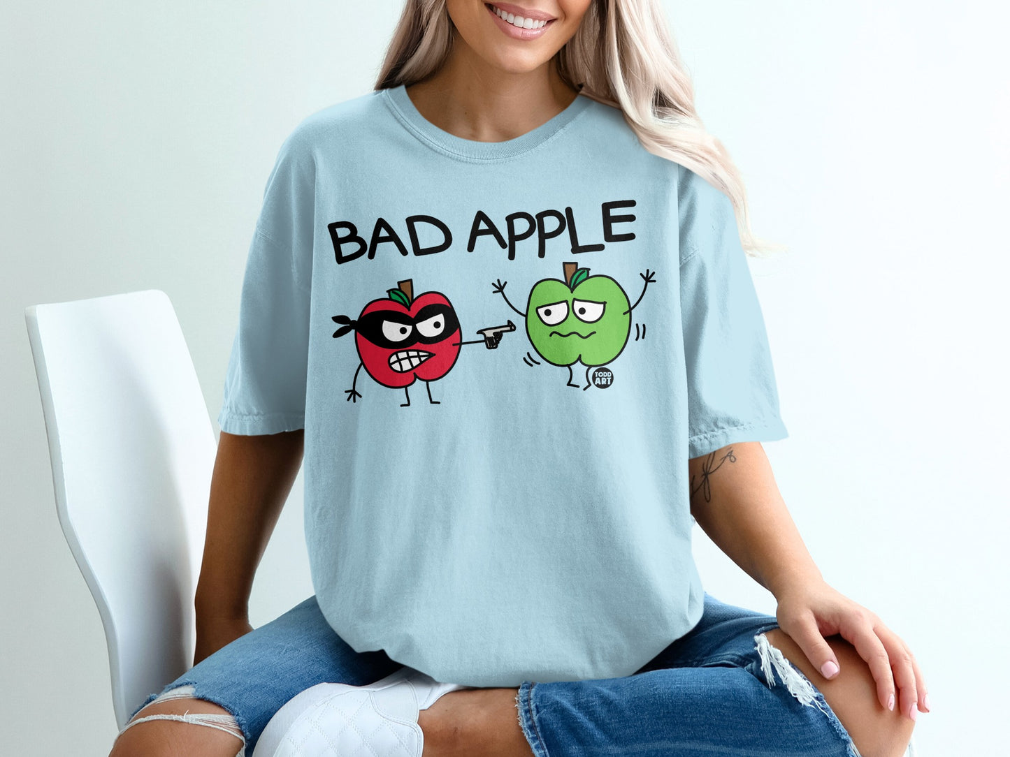 BAD APPLE funny cartoon red green apples design product type