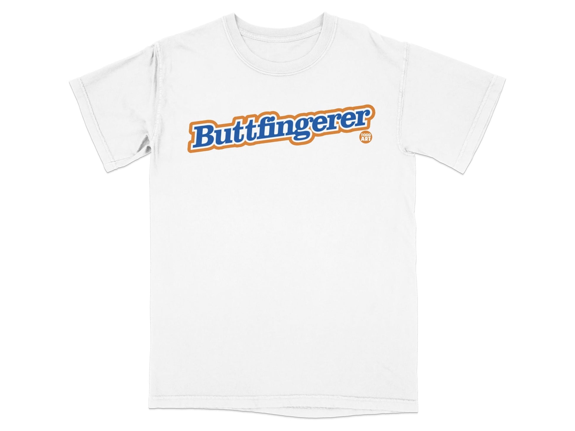 Buttfingerer Logo Novelty Graphic White T-Shirt