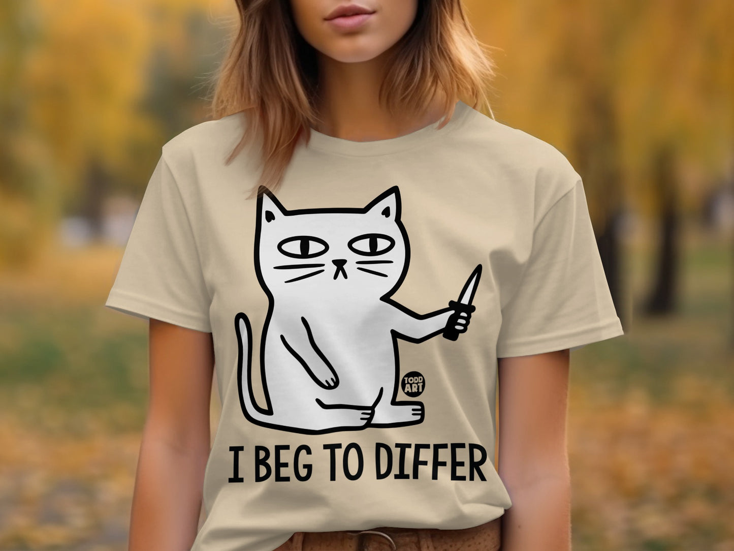 I Beg To Differ Cat Graphic T-Shirt for Cat Lovers