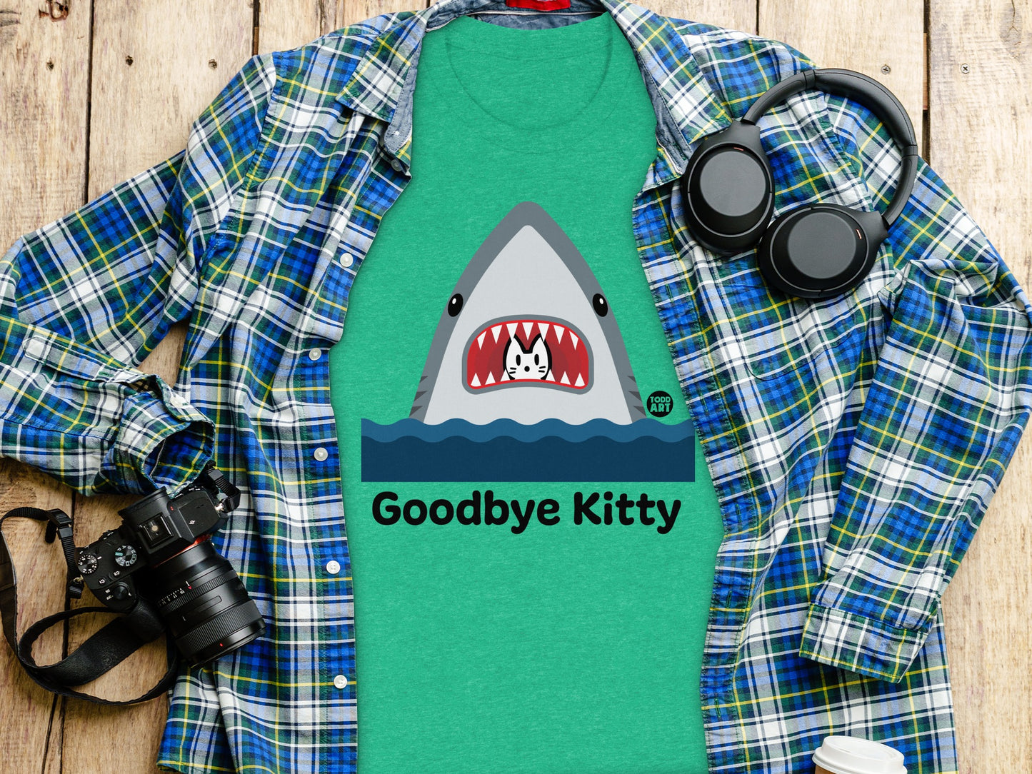 Goodbye Kitty Shark Graphic T-Shirt for Sale