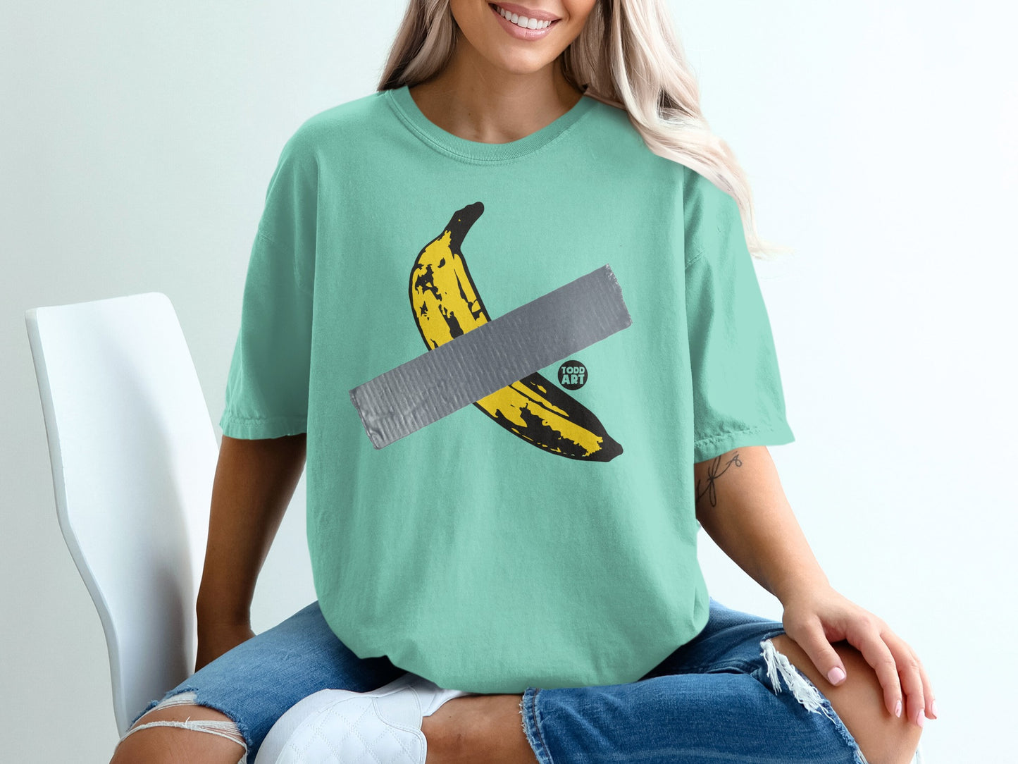 Banana Gray Tape TODD ART Comedian Inspired T-Shirt