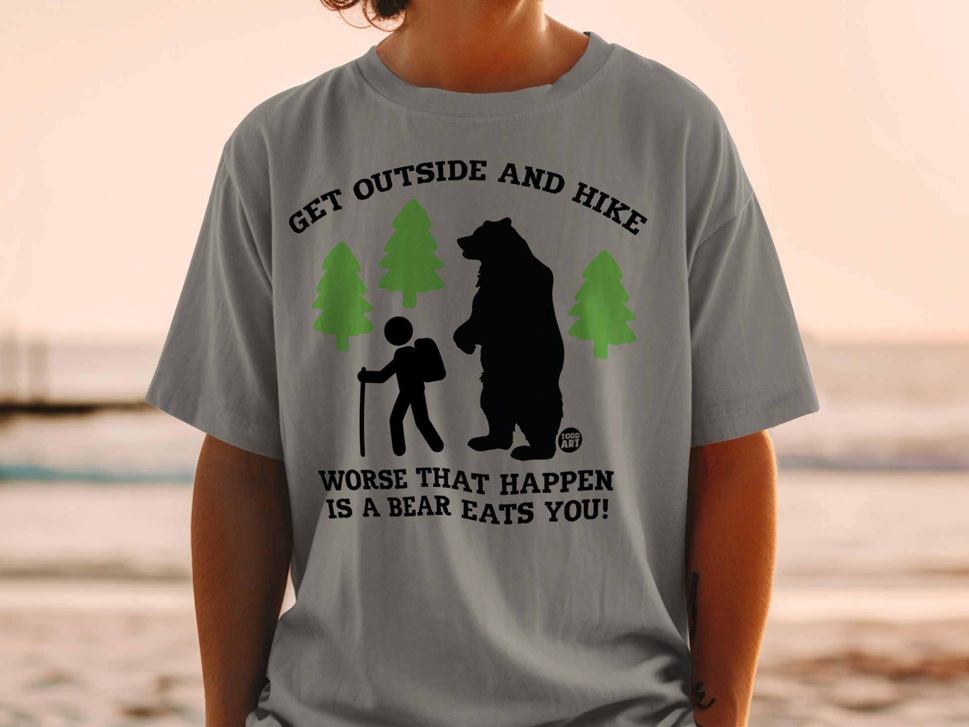 Get Outside And Hike Bear Eats You Hiking Shirt Product