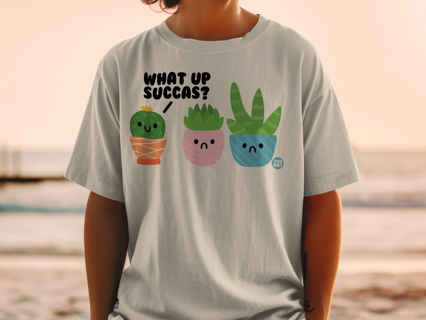 What Up Succas Cute Succulents Graphic T-Shirt