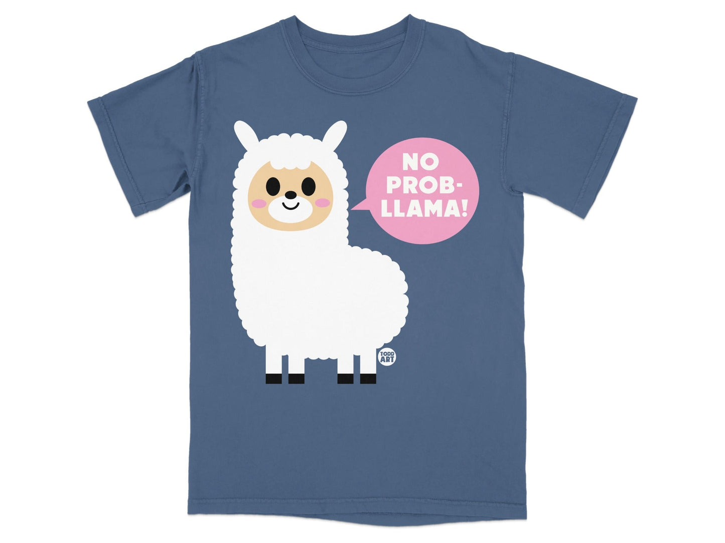 Cute No Prob-llama Cartoon Graphic Design T-Shirt