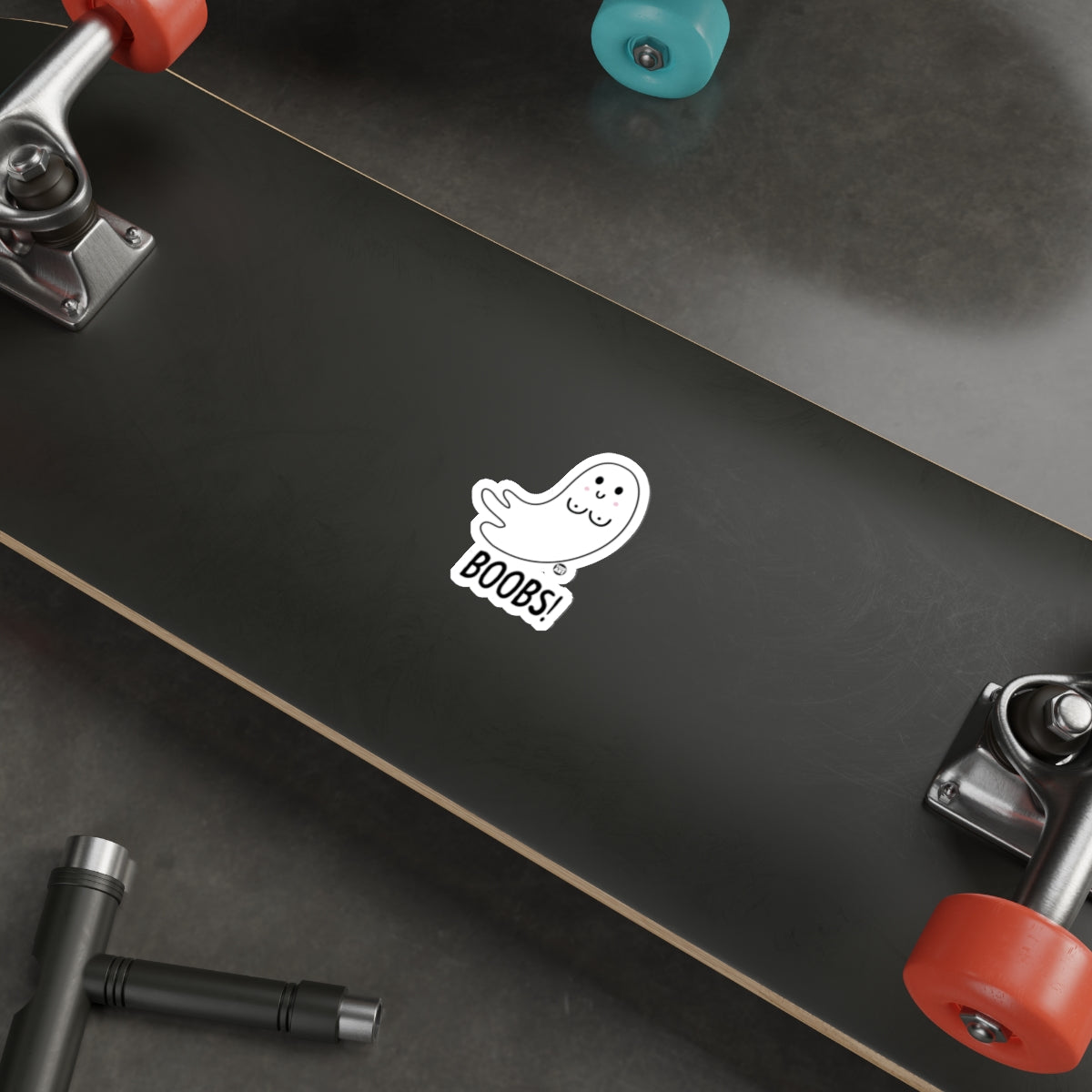Cute Cartoon Ghost Boobs! Sticker for Skateboard