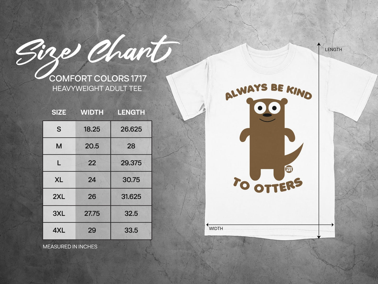 Always Be Kind To Otters Heavyweight Adult Tee