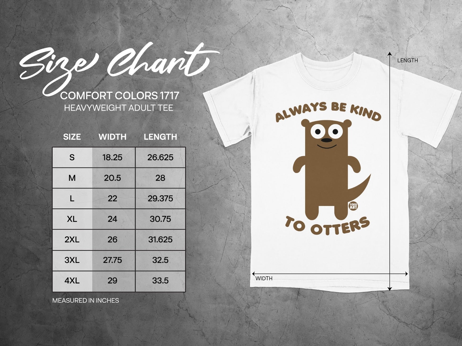 Always Be Kind To Otters Heavyweight Adult Tee