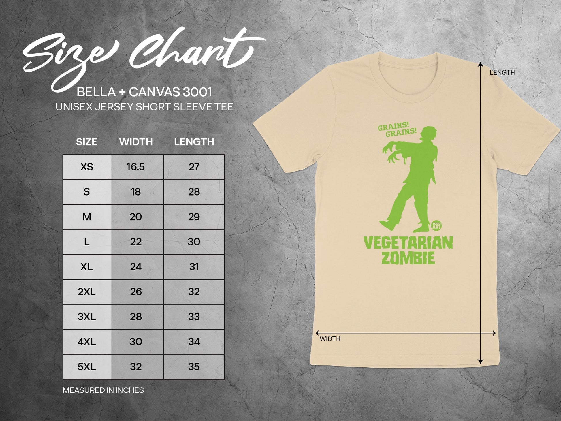 Grains Vegetarian Zombie Unisex Jersey Short Sleeve Tee