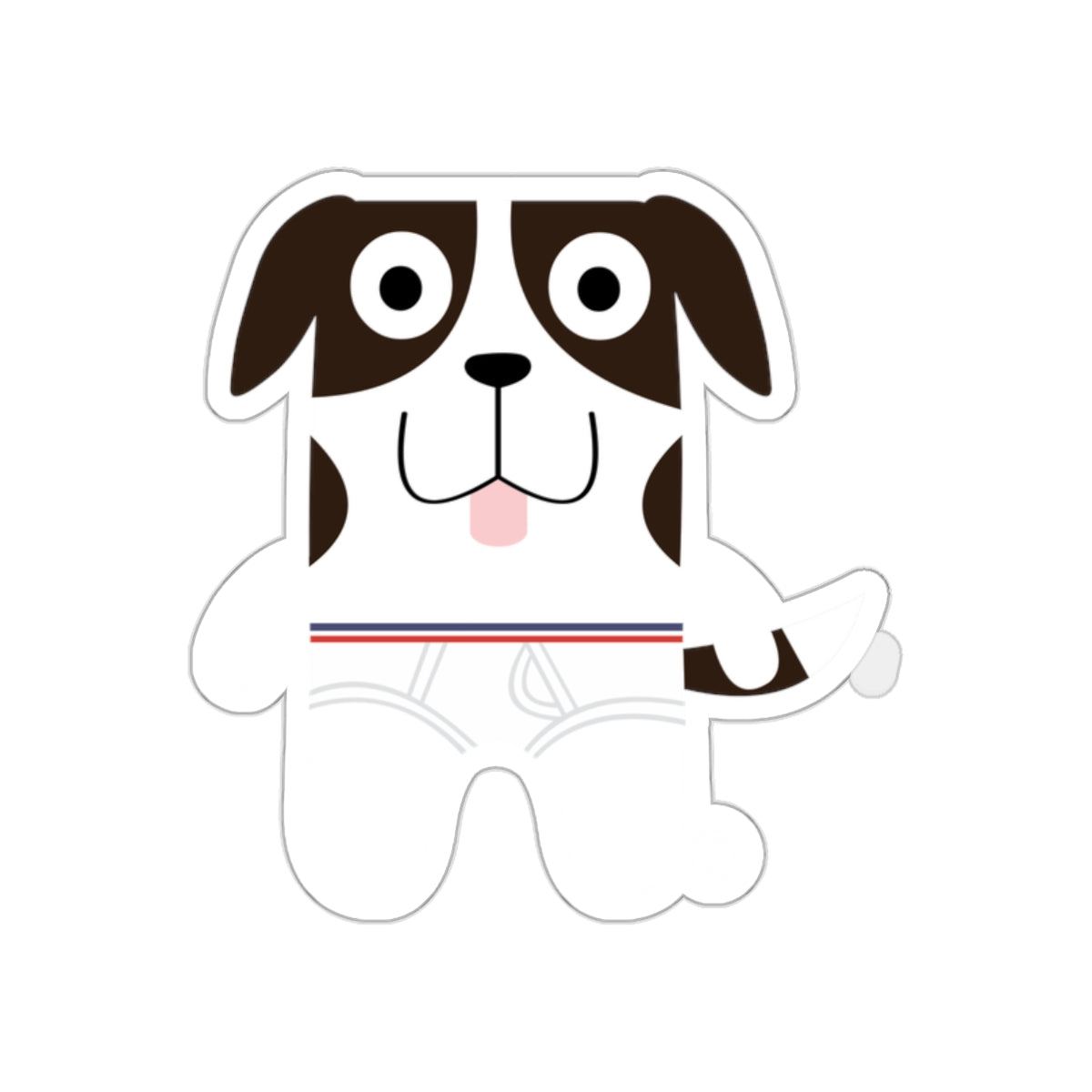 Cute Brown and White Cartoon Dog Sticker Product