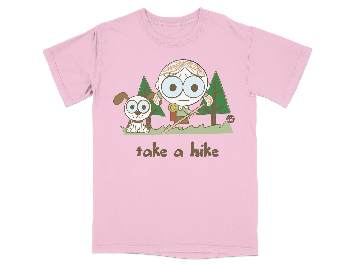 Cute 'Take a Hike' Cartoon Graphic T-Shirt for Adventures