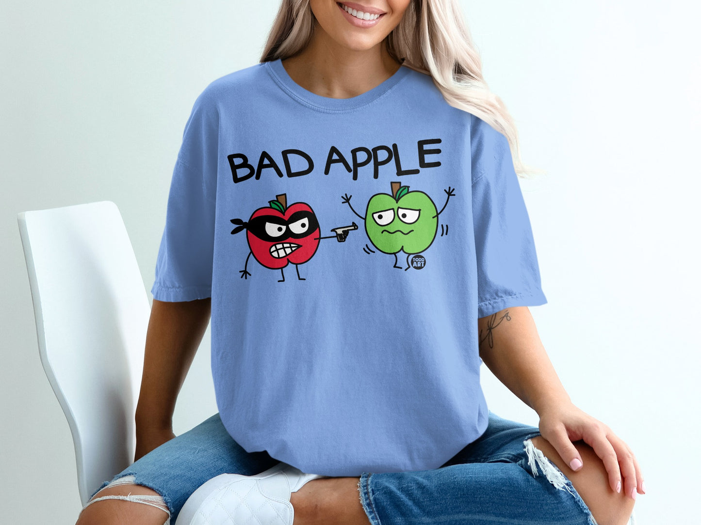 Bad Apple Funny Cartoon Red Green Apples Shirt product type