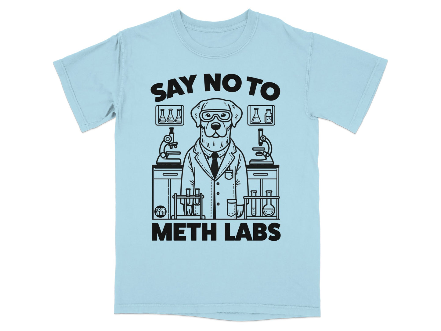 Say No To Meth Labs Science Dog Graphic T-shirt