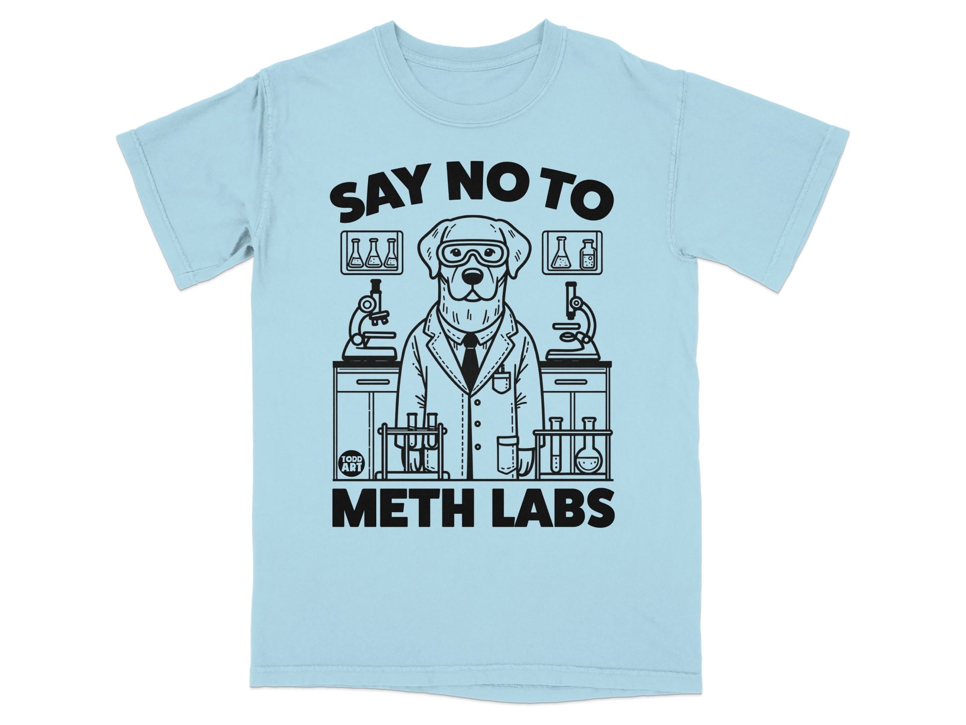 Say No To Meth Labs Science Dog Graphic T-shirt