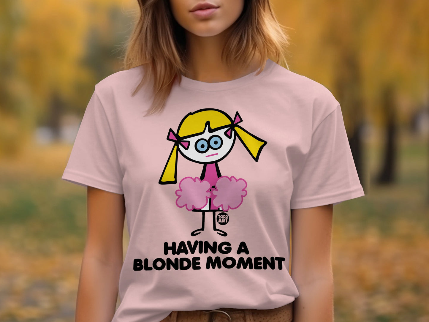 Quirky Having a Blonde Moment Cartoon T-shirt