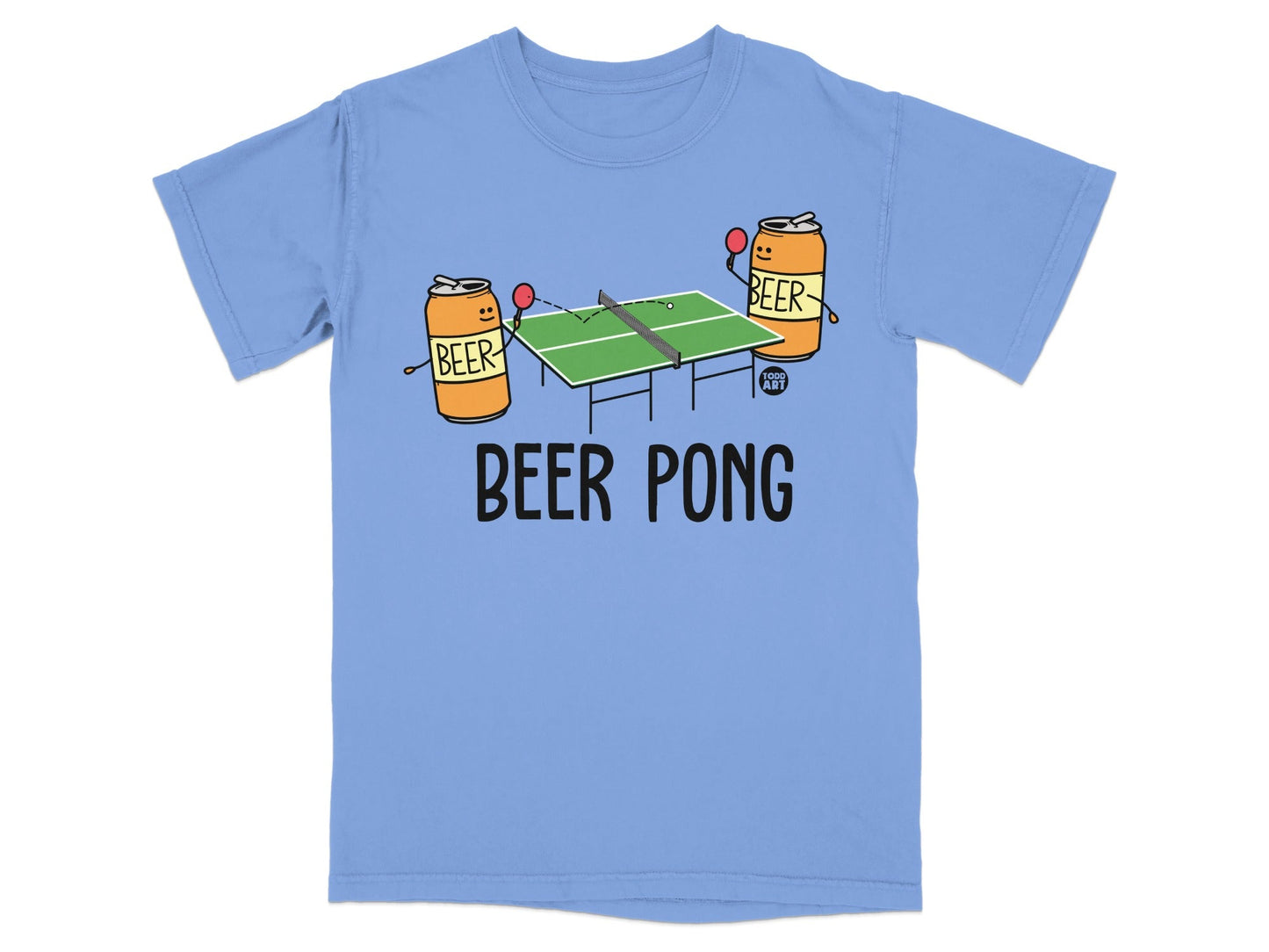 Funny Beer Pong Graphic with Cans Playing T-shirt
